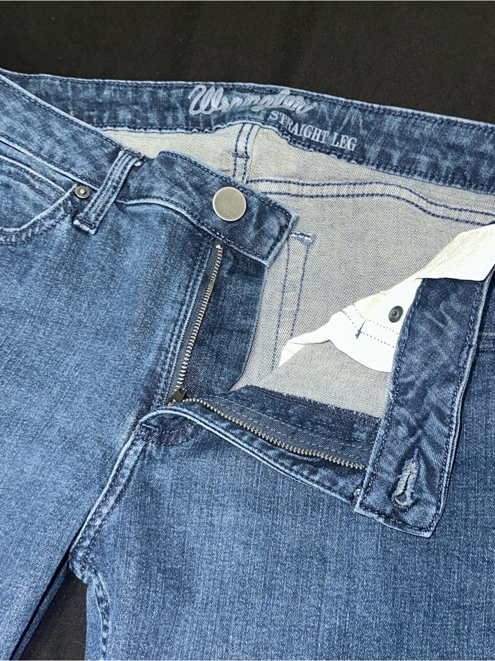 Wrangler Straight Leg Women’s Blue Jeans 31x34 Classic Denim Stretch Casual - Picture 7 of 10